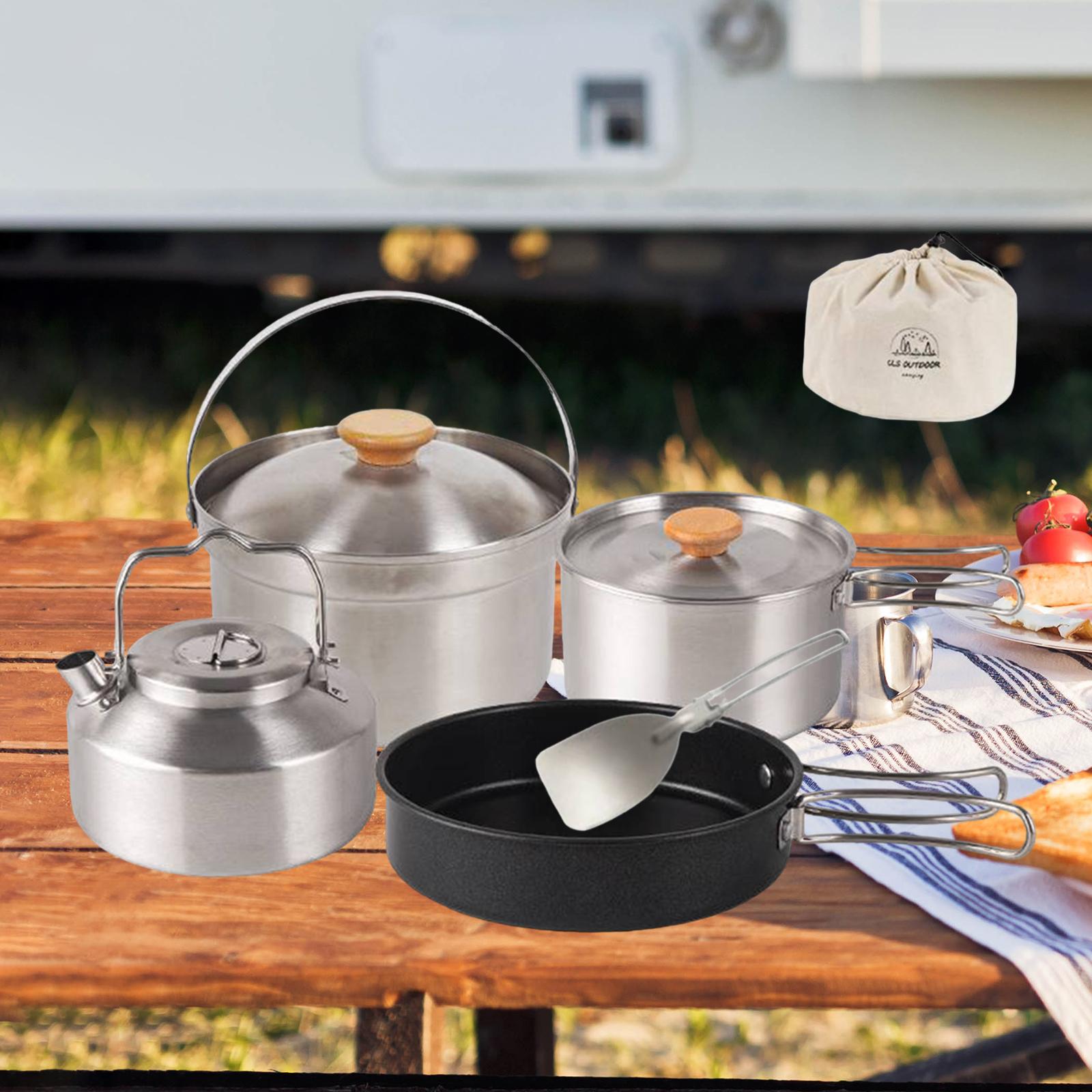 Camping Cooking Pan Set - Camping Cookware Cook Gear Portable Nonstick