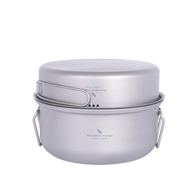 Camping Cooking Pots And Pans - Boundless Voyage Titanium Steamer Outdoor Camping