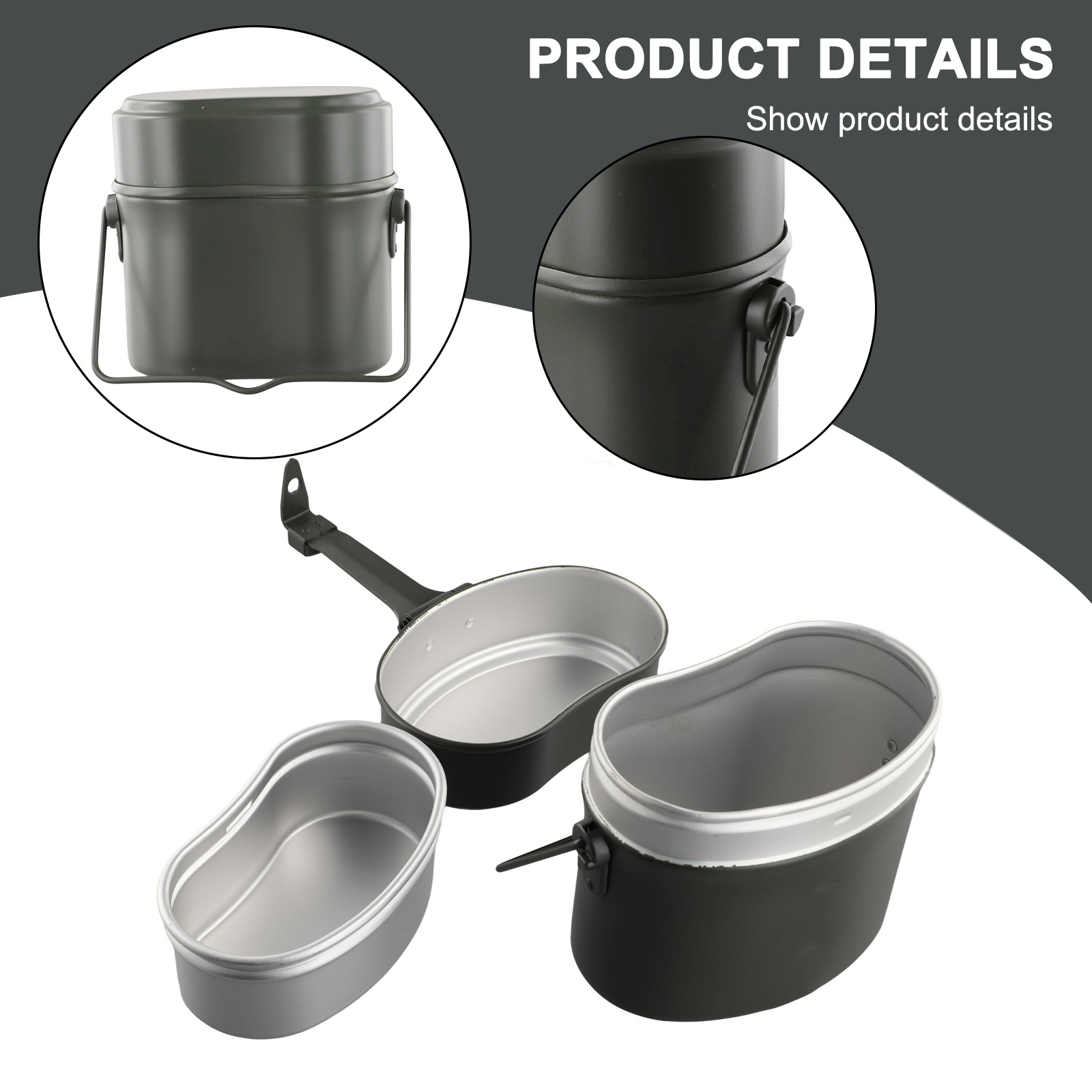Camping Cooking Kit Box - Portable Camping Mess Kits 3 In