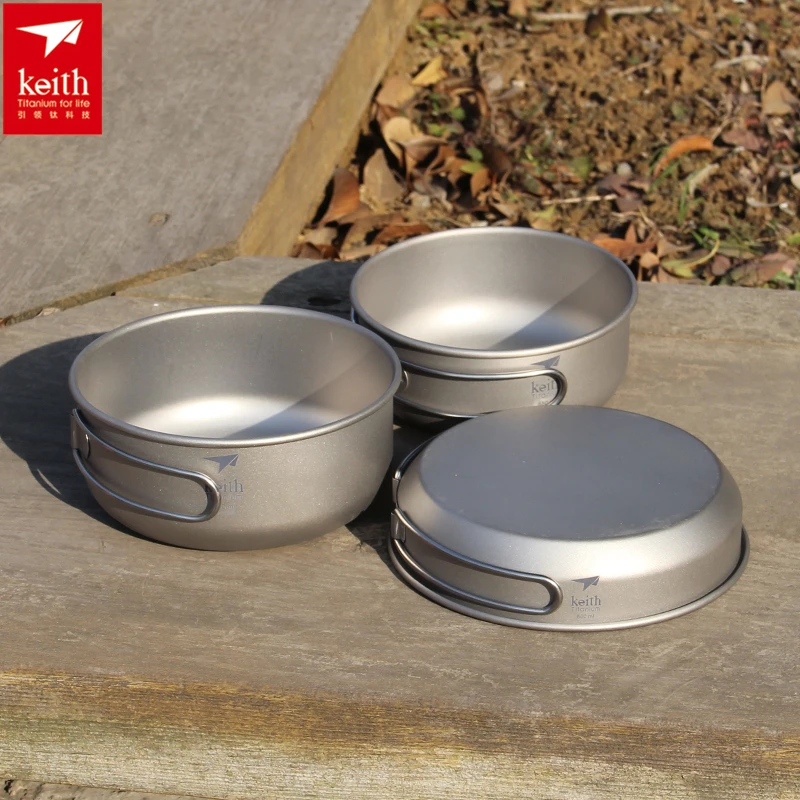 Campfire Cooking Anime - Keith 3PCS Titanium Cookware Pans Bowls