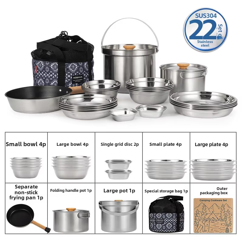 Camping Cooking Survival - NOBANA Newest Outdoor Stainless Steel Pot