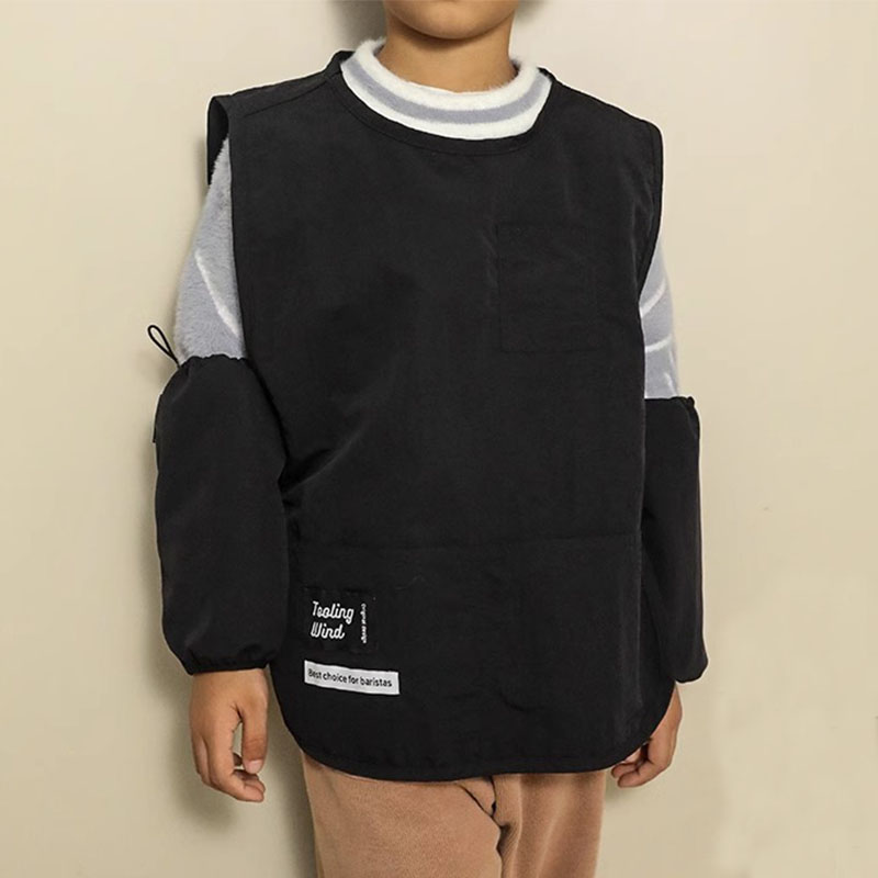 Camping Cooking And Drinking - Lightweight Waterproof Children's Apron with Oversleeves