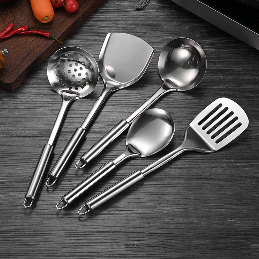 Camping Cooking Pan Set - 5PCS/SET Stainless Steel Practical Spatula Kitchen