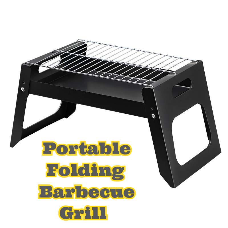 Camping Cooking Grill - Portable Charcoal BBQ Grill Foldable Compact