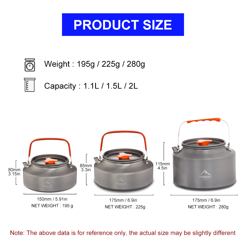 Widesea 1.1L 2L1.5L Camping Wa - Camping Cooking Utensil Set 评论和价格