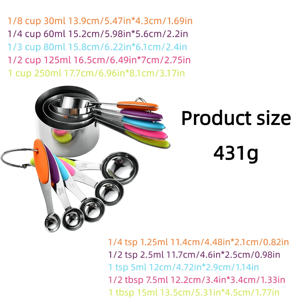 5/10Pcs Stainless Steel Measur - Camping Cooking Pan Set 评论和价格
