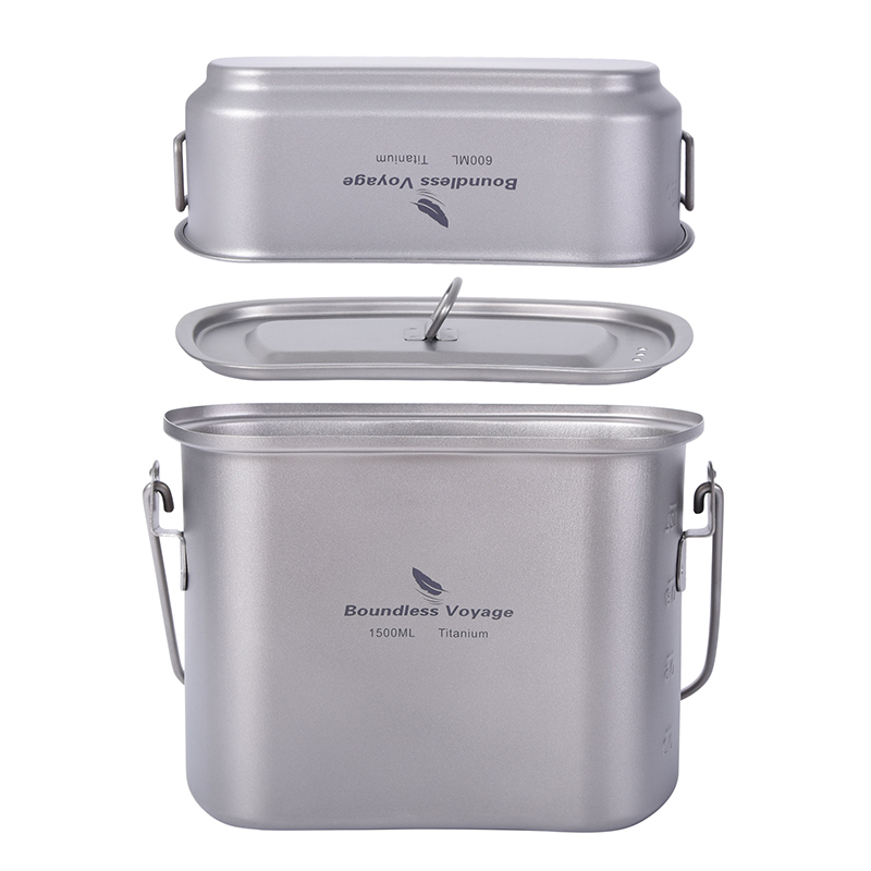 1.5L Outdoor Military Canteen  - Camping Cooking Kit Box 评论和价格