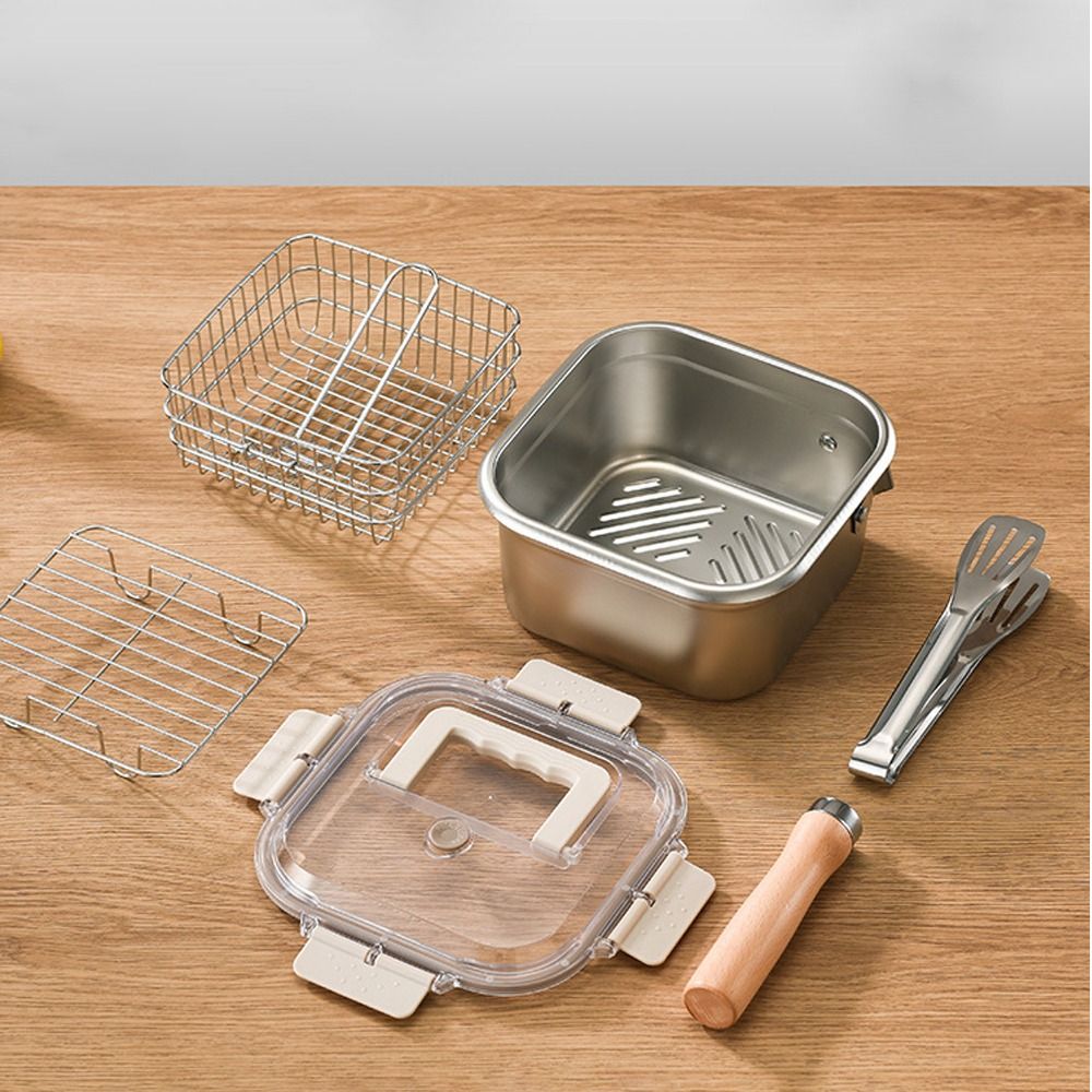Portable Stainless Steel Fryin - Camping Cooking Pots And Pans 评论和价格