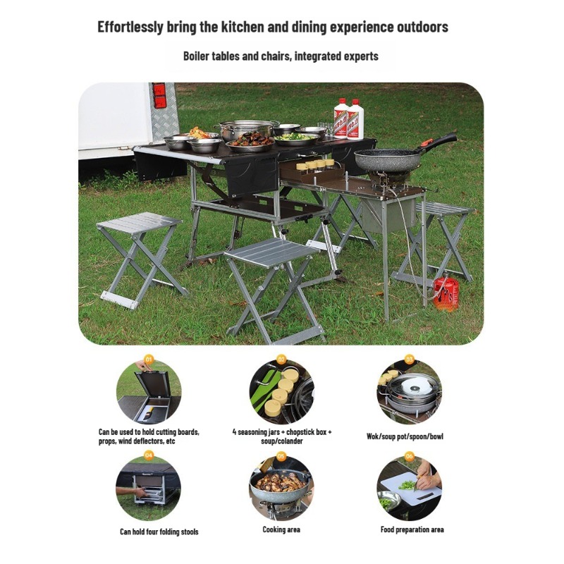 Outdoor Mobile Kitchen Portabl - Camping Cooking Equipment Electric 评论和价格