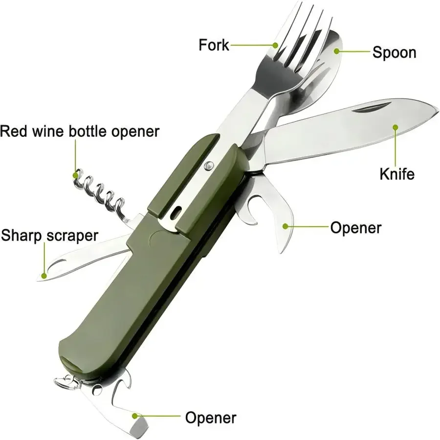Camping Gear 5-in-1 Stainless  - Camping Cooking Survival 评论和价格