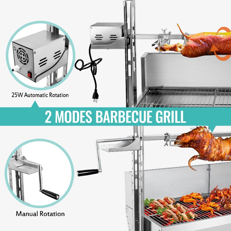 2-in-1 Barbecue Grill Roaster  - Camping Cooking Equipment Electric 评论和价格