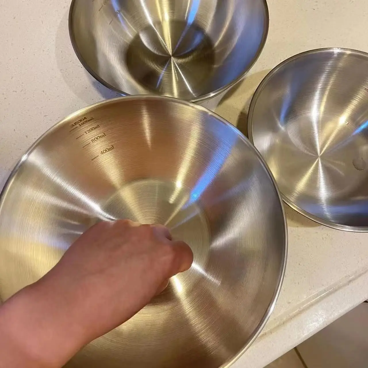 1-3 Stainless Steel Bowl Set w - Camping Cooking Pan Set 评论和价格