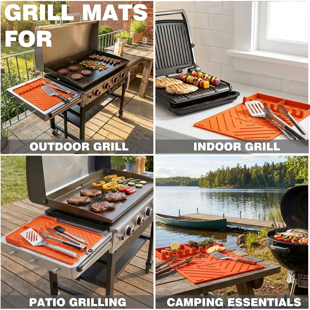 Silicone Grill Mats or Griddle - Camping Cooking Grill 评论和价格