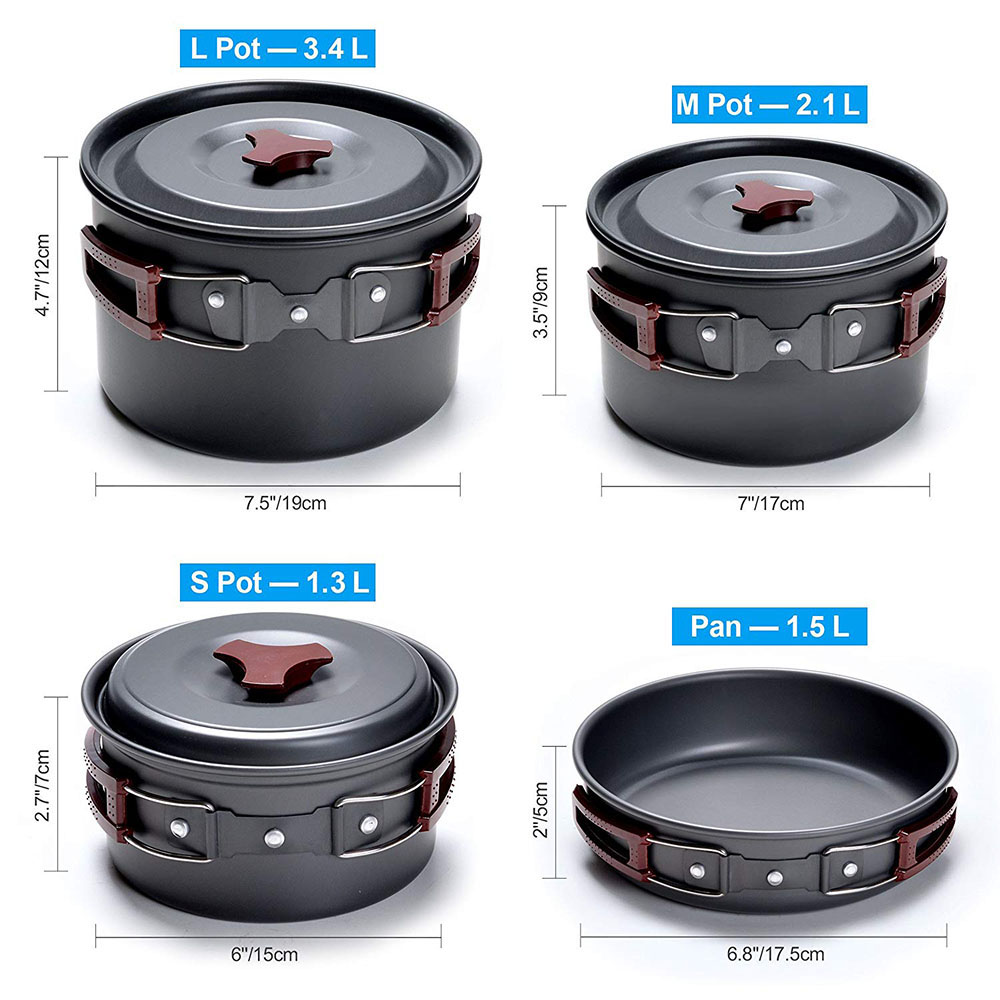 Outdoor Camping Cookware Kit N - Campfire Cooking Anime 评论和价格