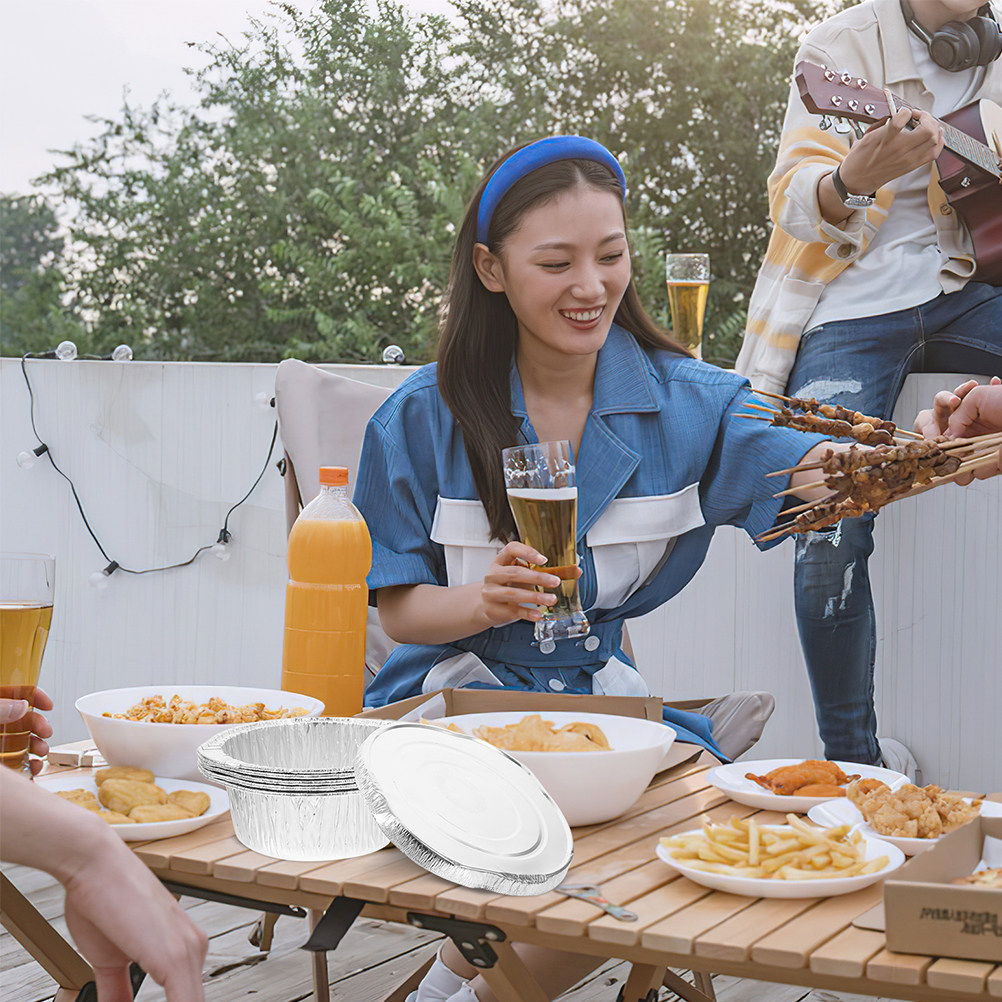 6Pcs Disposable Foil Pot Alumi - Camping Cooking Pots And Pans 评论和价格